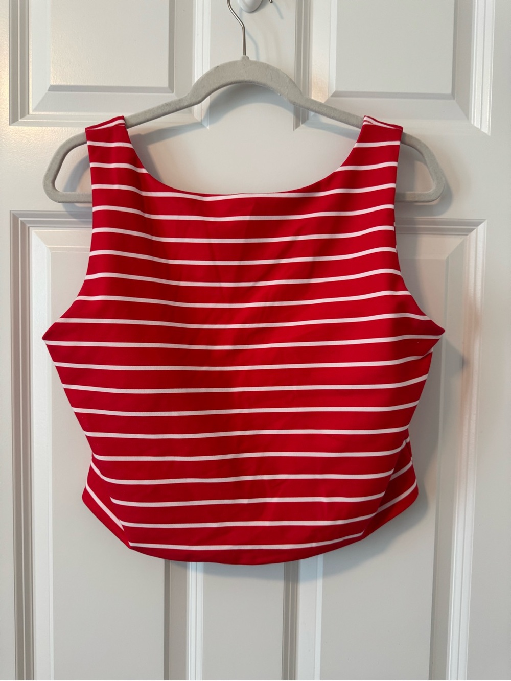 YPB Red & White Striped Women's built in bra Tank Top